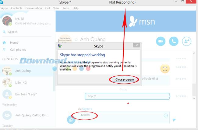 Behebung des Skype-Fehlers wird automatisch beendet, wenn seltsame Zeichen empfangen werden