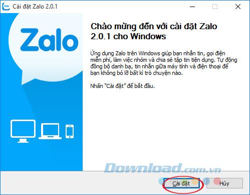 Instruções para instalar o Zalo e usá-lo em seu computador