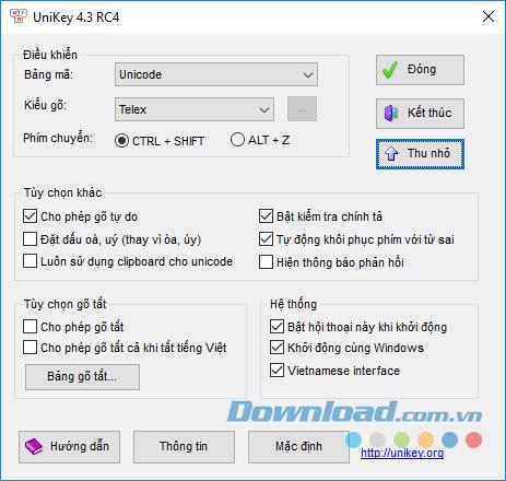 Download and install Unikey on Windows 10, 8, 7, XP to type Vietnamese