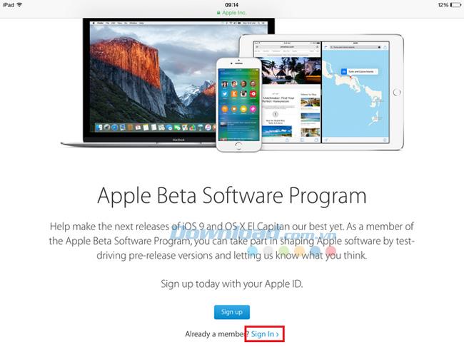 Instrucciones para instalar iOS 9 Public Beta más rápido