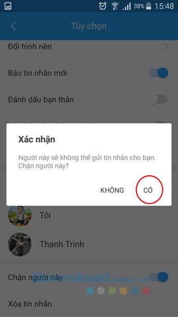 Instructions to block messages Zalo on phones