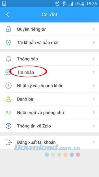 Instructions to block messages Zalo on phones