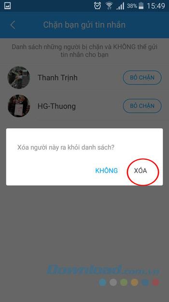 Instructions to block messages Zalo on phones