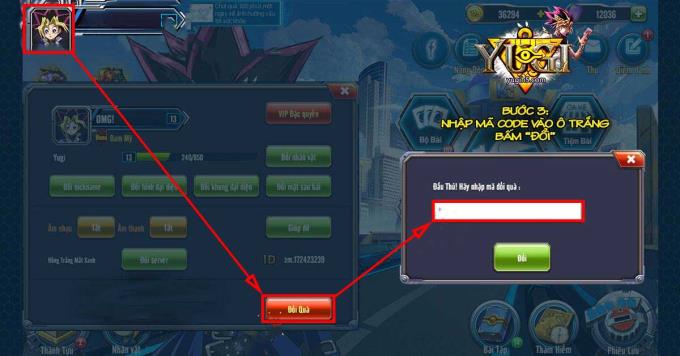 Summary of giftcode and how to enter Yugi H5 code