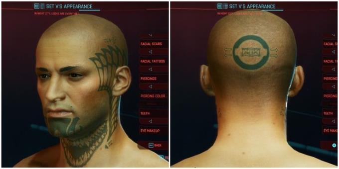 Cyberpunk 2077: Rating of facial tattoos