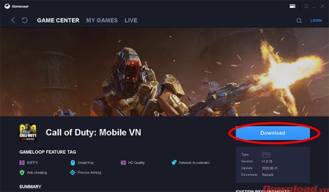 Instrukcje pobierania i instalowania Call of Duty: Mobile VNG za pomocą emulatora Gameloop