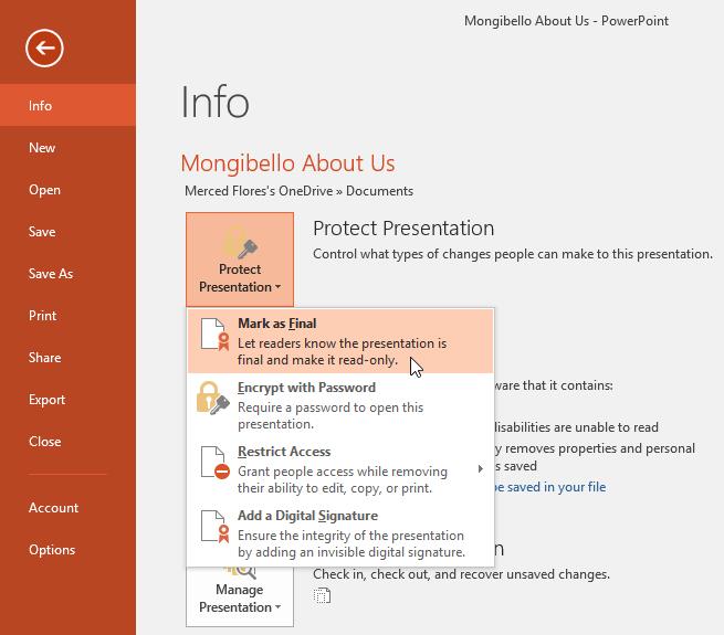 Impara PowerPoint - Lezione 25: Controlla e proteggi i file di presentazione su Microsoft PowerPoint