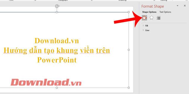 Instruksi untuk membuat perbatasan di PowerPoint