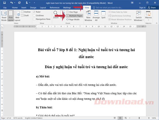 How to align 2-sided printed pages symmetrically in Word