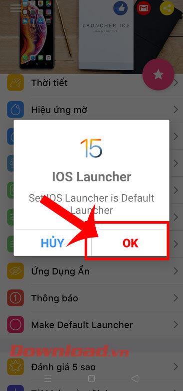 Instructions for using iOS 15 Launcher on Android