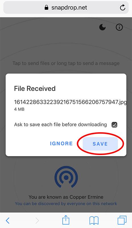 Transfer foto dan file besar dengan cepat antara iOS dan Android dengan SnapDrop
