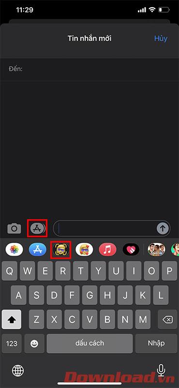 Instructions for sending Memoji voice messages according to facial gestures on iPhone