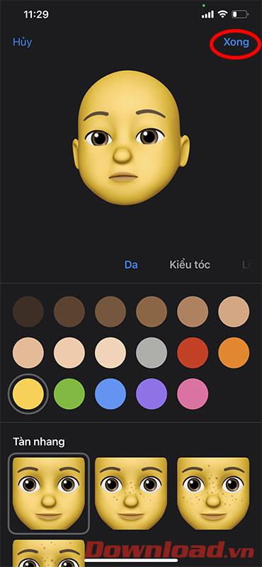 Instructions for sending Memoji voice messages according to facial gestures on iPhone