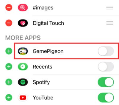 Cara menghapus aplikasi GamePigeon di iPhone