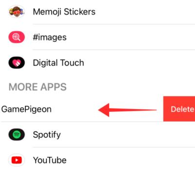 How to delete GamePigeon app on iPhone