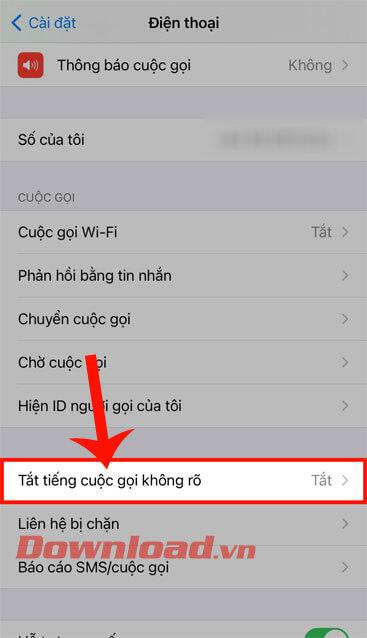 Instructions to turn off the ringtone of strange calls on iPhone