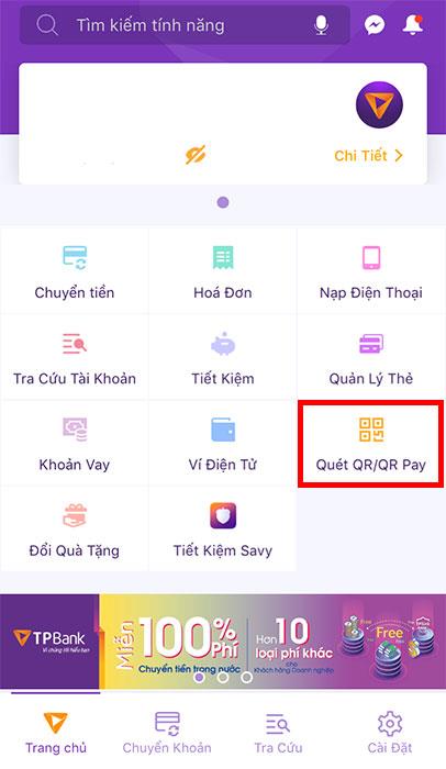 Instructions for transferring money by QR code TPBank