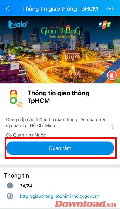 How to view 685 traffic cameras throughout Ho Chi Minh City with Zalo