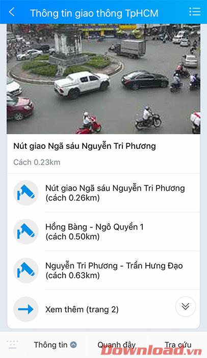 So zeigen Sie mit Zalo . 685 Verkehrskameras in ganz Ho-Chi-Minh-Stadt an