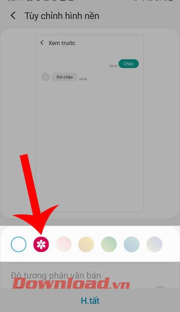 Petunjuk untuk mengubah wallpaper pesan di ponsel Samsung