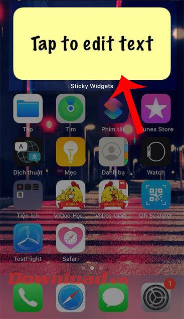 How to create a note widget on the iOS 14 screen with Sticky Widgets