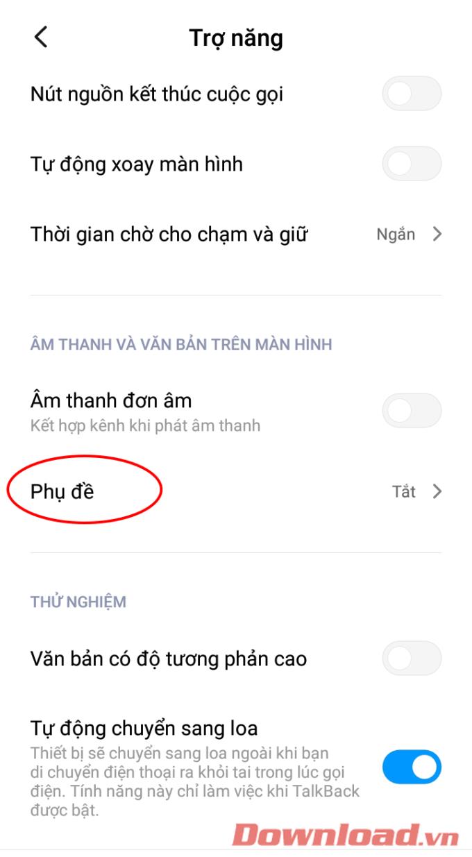 Instructions to turn on Google's automatic subtitles feature on phones