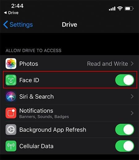 Comment ajouter l'authentification Face ID à Google Drive sur iOS