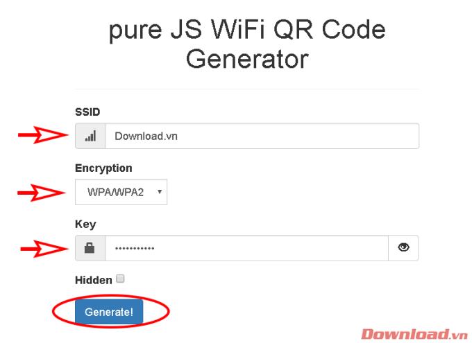 create qr code for wifi password