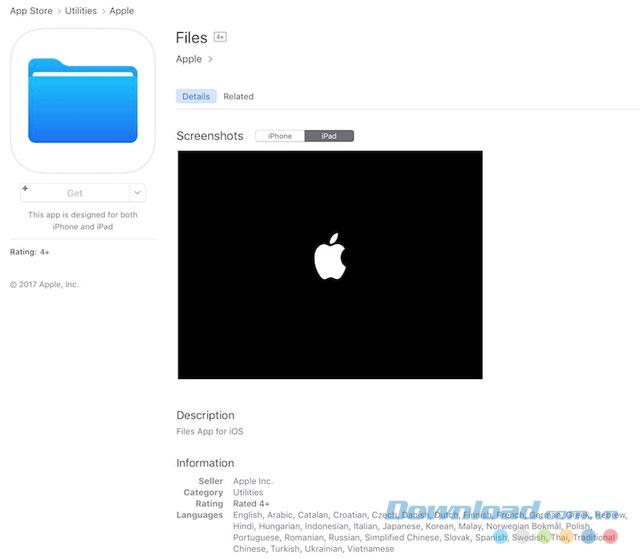 Data management application - Files for iOS 11 appears on the App Store