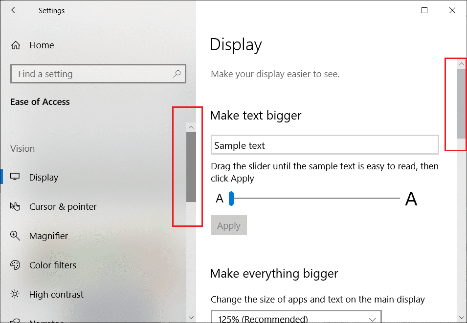 Selalu Tampilkan Scrollbar di Aplikasi Windows 10 Store