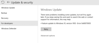 Perbaiki Kesalahan Pembaruan Windows 0x80070005