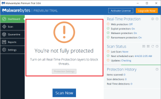 رفع خطا Malwarebytes Web Protection Real-Time Ont On Ont On