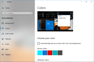 Ubah Warna Start Menu, Taskbar, Action Center, dan Title bar di Windows 10