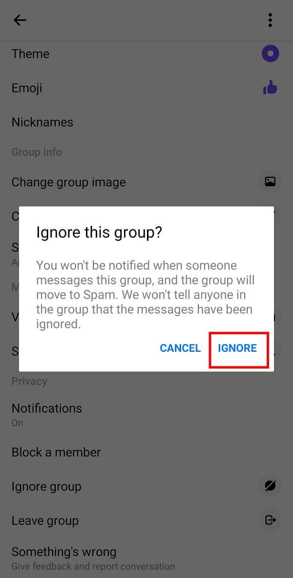 Comment quitter une discussion de groupe dans Facebook Messenger