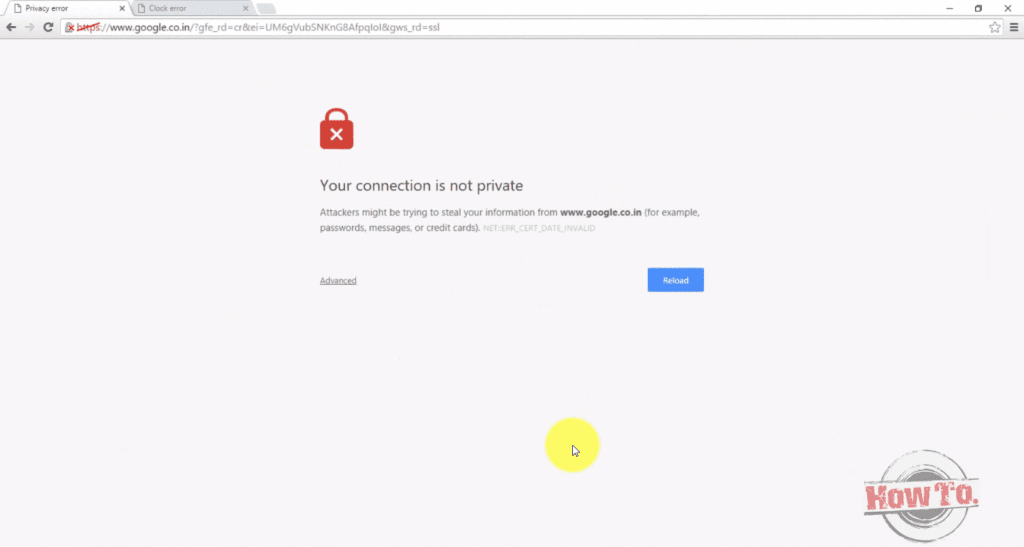 Correggi la tua connessione non è un errore privato in Chrome