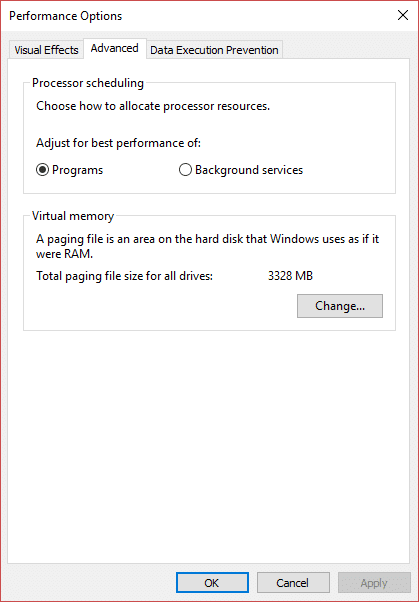 Verwalten des virtuellen Speichers (Auslagerungsdatei) in Windows 10