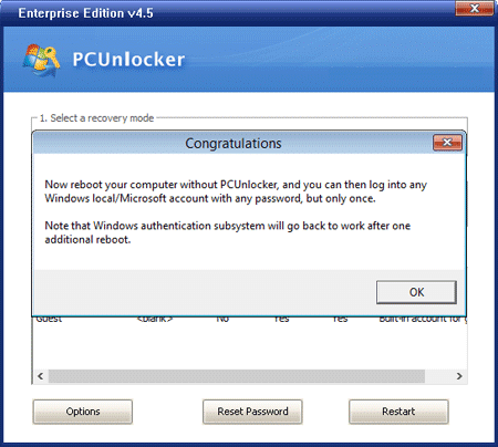 Pulihkan Kata Laluan Terlupa Windows 10 dengan PCUnlocker