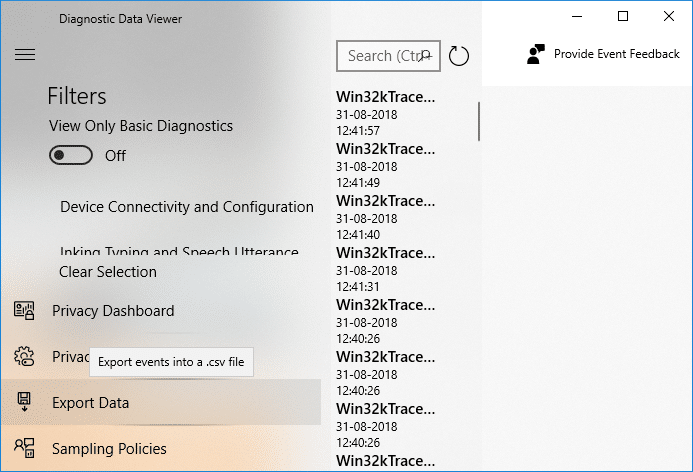 Aktifkan atau Nonaktifkan Penampil Data Diagnostik di Windows 10