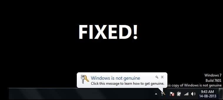 Réparer Cette copie de Windows n'est pas authentique Erreur