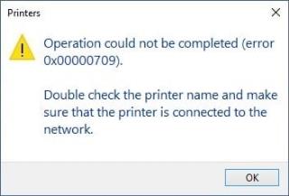 Perbaiki Tidak Dapat Mengatur Kesalahan Printer Default 0x00000709