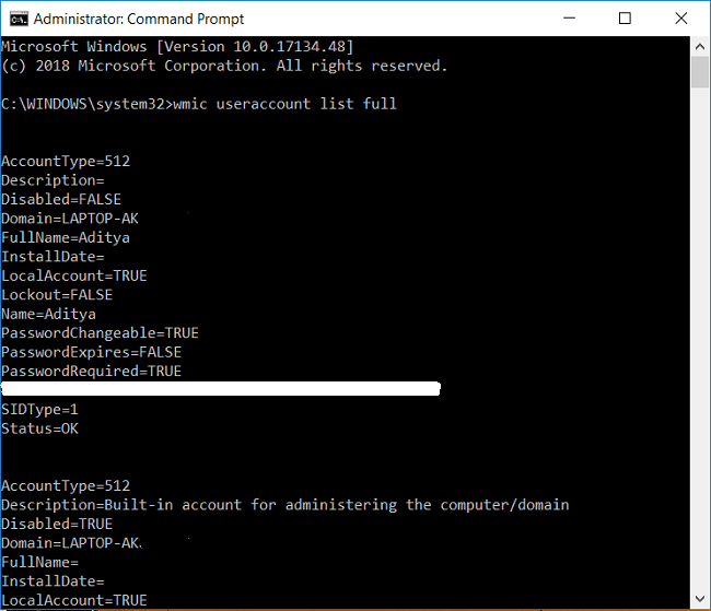 Cómo ver los detalles de la cuenta de usuario en Windows 10 Cómo ver los detalles de la cuenta de usuario en Windows 10