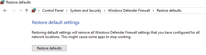 Correction de l'impossibilité d'activer le pare-feu Windows Defender