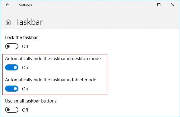 Perbaiki Windows 10 Taskbar Tidak Menyembunyikan