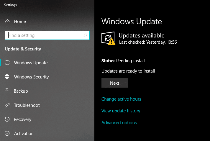 Arreglar el retroceso que no funciona en Windows 10