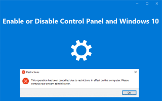 Aktifkan atau Nonaktifkan Panel Kontrol dan Aplikasi Pengaturan Windows 10