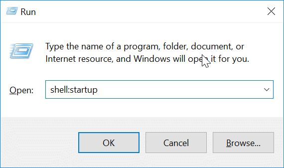 Dov'è la cartella di avvio in Windows 10?