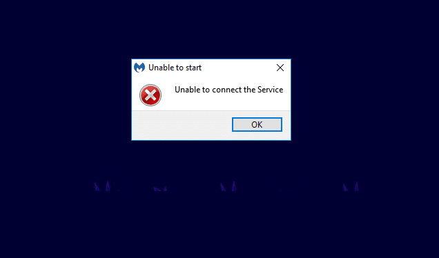 Исправить ошибку Malwarebytes Unable to Connect the Service