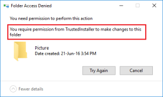 3 modi per eliminare i file protetti da TrustedInstaller