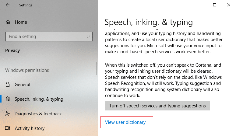 Windows10のスペルチェック辞書で単語を追加または削除する