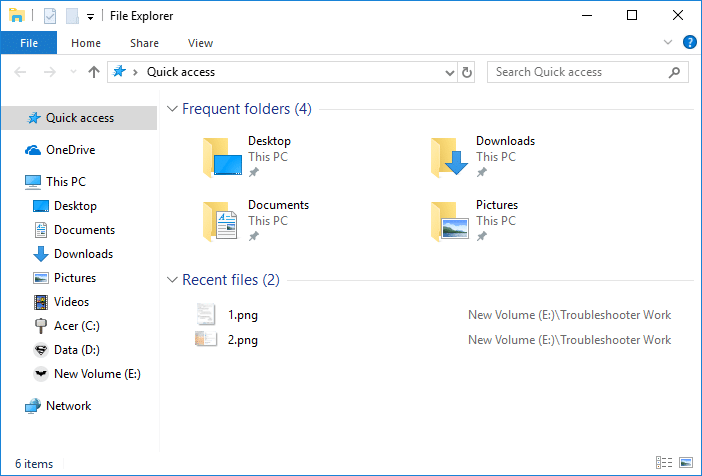 Désactiver les éléments récents et les lieux fréquents dans Windows 10